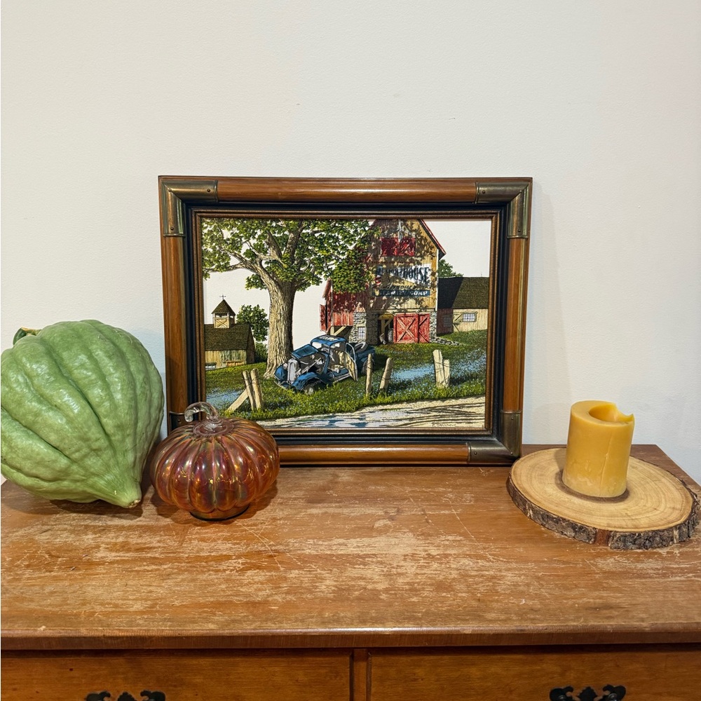 H. Hargrove Framed Barn Landscape Art